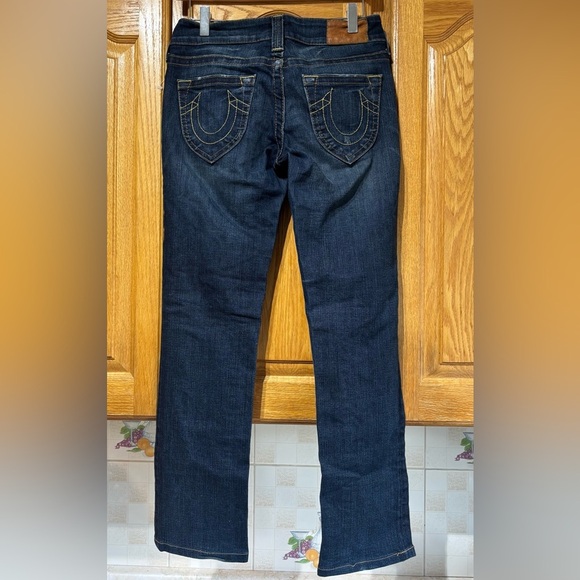 True Religion Dark Blue Mid Rise Boot Cut Jeans Size 27x30 - Picture 6 of 11